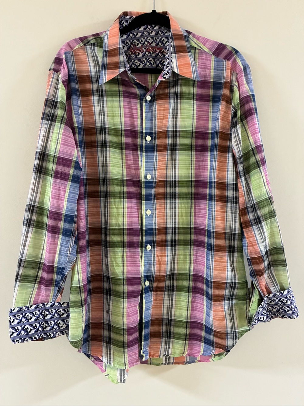 Robert Graham Plaid long sleeve button up size large mens